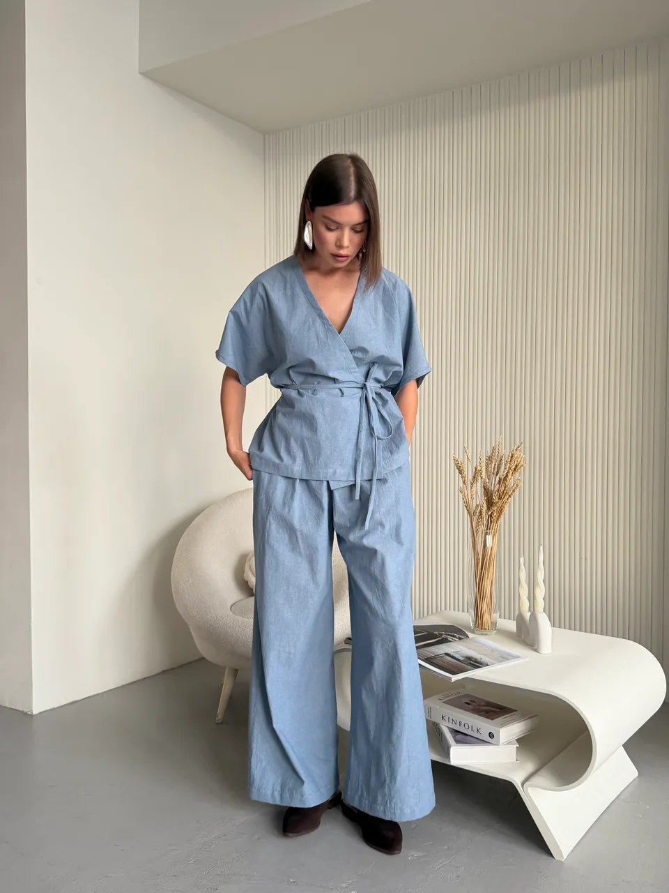 AURA KIMONO SHORT + WIDE PANTS
